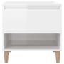 Mesita de noche madera contrachapada blanco brillo 50x46x50 cm de vidaXL, Mesitas de noche - Ref: Foro24-819536, Precio: 57,9...