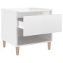 Mesita de noche madera contrachapada blanco brillo 50x46x50 cm de vidaXL, Mesitas de noche - Ref: Foro24-819536, Precio: 57,9...