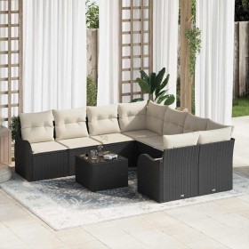 Conjunto de sofá de jardín Manual 9 pcs Negro ratán sintético en Sofás de exterior | Comprar online en Foru.es
