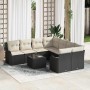 Conjunto de sofá de jardín Manual 9 pcs Negro ratán sintético en Sofás de exterior | Comprar online en Foru.es