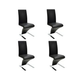 Sillas de comedor 4 unidades cuero sintético negro de vidaXL, Sillas de comedor - Ref: Foro24-160563, Precio: 518,55 €, Descu...