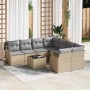 Conjunto de sofá de jardín Manual 9 pcs Beige ratán sintético en Sofás de exterior | Comprar online en Foru.es