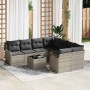 Conjunto de sofá de jardín 9 pcs Gris Claro ratán sintético en Sofás de exterior | Comprar online en Foru.es