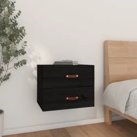 Mesita de noche de pared negro 50x36x40 cm de vidaXL, Taquillas y armarios de almacenamiento - Ref: Foro24-820984, Precio: 49...
