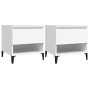 Mesitas de noche 2 uds madera contrachapada blanco 50x46x50 cm de vidaXL, Mesas auxiliares - Ref: Foro24-819549, Precio: 67,9...