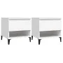 Mesitas de noche 2 uds madera contrachapada blanco 50x46x50 cm de vidaXL, Mesas auxiliares - Ref: Foro24-819549, Precio: 67,3...