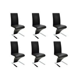 Sillas de comedor 6 unidades cuero sintético negro de vidaXL, Sillas de comedor - Ref: Foro24-160564, Precio: 776,23 €, Descu...