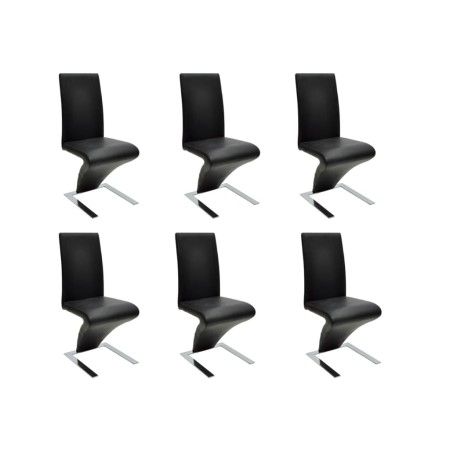 Sillas de comedor 6 unidades cuero sintético negro de vidaXL, Sillas de comedor - Ref: Foro24-160564, Precio: 776,23 €, Descu...