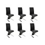 Sillas de comedor 6 unidades cuero sintético negro de vidaXL, Sillas de comedor - Ref: Foro24-160564, Precio: 776,23 €, Descu...