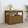 Mesa de centro de madera maciza de pino marrón miel 71x49x55 cm de vidaXL, Mesas de centro - Ref: Foro24-820939, Precio: 109,...