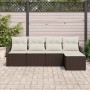 Conjunto de sofá de jardín 5 pcs Marrón ratán sintético en Sofás de exterior | Comprar online en Foru.es