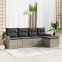 Conjunto de sofá de jardín 5 pcs Gris claro ratán sintético en Sofás de exterior | Comprar online en Foru.es