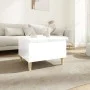 Mesa auxiliar de madera contrachapada blanco brillo 50x46x35 cm de vidaXL, Mesas auxiliares - Ref: Foro24-819504, Precio: 46,...