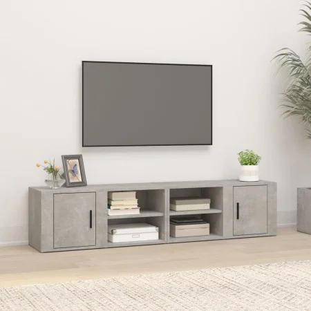 Mueble TV 2 uds madera contrachapada gris hormigón 80x31,5x36cm de vidaXL, Muebles TV - Ref: Foro24-819445, Precio: 71,32 €, ...