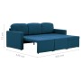 Sofá cama modular de 3 plazas tela azul en Sofás | Comprar online en Foru.es