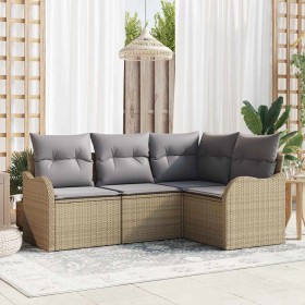 Conjunto de sofá de jardín 4 pcs Beige ratán sintético en Sofás de exterior | Comprar online en Foru.es