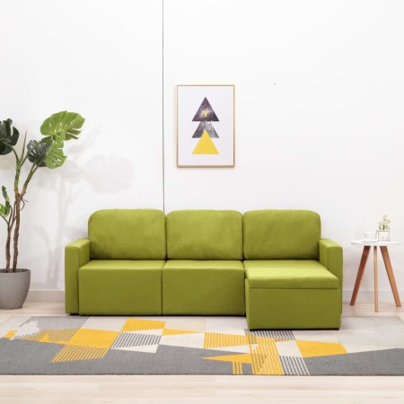Sofá cama modular de 3 plazas tela verde en Sofás | Comprar online en Foru.es