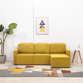 Sofá cama modular de 3 plazas tela amarillo en Sofás | Comprar online en Foru.es