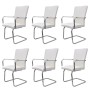 Sillas voladizas de comedor 6 unidades cuero sintético blanco de vidaXL, Sillas de comedor - Ref: Foro24-270165, Precio: 486,...