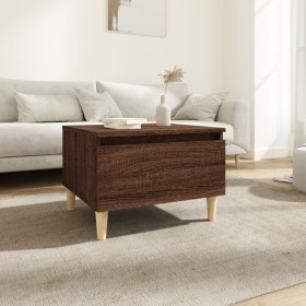 Mesa auxiliar madera contrachapada roble marrón 50x46x35 cm de vidaXL, Mesas auxiliares - Ref: Foro24-819514, Precio: 38,21 €...