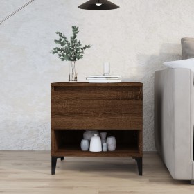 Mesa auxiliar madera contrachapada roble marrón 50x46x50 cm de vidaXL, Mesas auxiliares - Ref: Foro24-819562, Precio: 55,01 €...
