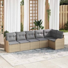 Conjunto de sofá de jardín 6 pcs Beige ratán sintético en Sofás de exterior | Comprar online en Foru.es