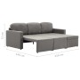 Sofá cama modular de 3 plazas tela gris taupe en Sofás | Comprar online en Foru.es