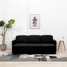 Sofá cama modular de 3 plazas tela negro en Sofás | Comprar online en Foru.es