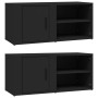 Muebles para TV 2 uds madera contrachapada negro 80x31,5x36 cm de vidaXL, Muebles TV - Ref: Foro24-819439, Precio: 77,92 €, D...