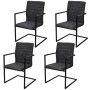Sillas de comedor voladizas 4 unidades cuero sintético negro de vidaXL, Sillas de comedor - Ref: Foro24-272415, Precio: 432,5...