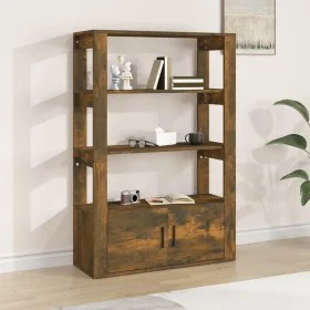 Aparador madera contrachapada roble ahumado 80x30x119,5 cm de vidaXL, Aparadores - Ref: Foro24-819473, Precio: 78,87 €, Descu...