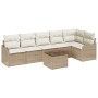 Conjunto de sofá de jardín 7 pcs Beige ratán sintético en Sofás de exterior | Comprar online en Foru.es