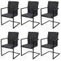 Sillas voladizas de comedor 6 unidades cuero sintético negro de vidaXL, Sillas de comedor - Ref: Foro24-272416, Precio: 646,8...