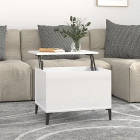 Mesa de centro madera contrachapada blanco brillo 60x44,5x45 cm de vidaXL, Mesas de centro - Ref: Foro24-819574, Precio: 62,9...
