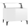 Mesa de centro madera contrachapada blanco brillo 60x44,5x45 cm de vidaXL, Mesas de centro - Ref: Foro24-819574, Precio: 63,3...