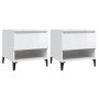 Mesas auxiliares 2 uds contrachapada blanco brillo 50x46x50 cm de vidaXL, Mesas auxiliares - Ref: Foro24-819553, Precio: 62,9...