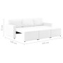 Sofá cama modular de 3 plazas de cuero sintético blanco en Sofás | Comprar online en Foru.es