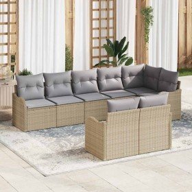 Conjunto de sofá de jardín 8 pcs Beige ratán sintético en Sofás de exterior | Comprar online en Foru.es