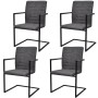 Sillas voladizas de comedor 4 unidades cuero sintético gris de vidaXL, Sillas de comedor - Ref: Foro24-272417, Precio: 360,45...