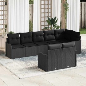 Conjunto de sofá de jardín 8 pcs Negro ratán sintético en Sofás de exterior | Comprar online en Foru.es