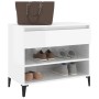 Mueble zapatero madera contrachapada blanco brillo 70x36x60 cm de vidaXL, Zapateros y organizadores de calzado - Ref: Foro24-...