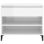 Mueble zapatero madera contrachapada blanco brillo 70x36x60 cm de vidaXL, Zapateros y organizadores de calzado - Ref: Foro24-...