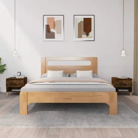 Mesitas de noche 2 uds contrachapada roble ahumado 50x46x50 cm de vidaXL, Mesitas de noche - Ref: Foro24-819543, Precio: 61,1...