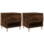 Mesitas de noche 2 uds contrachapada roble ahumado 50x46x50 cm de vidaXL, Mesitas de noche - Ref: Foro24-819543, Precio: 72,6...