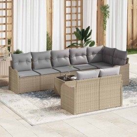Conjunto de sofá de jardín 9 pcs Beige ratán sintético en Sofás de exterior | Comprar online en Foru.es