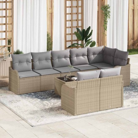 Conjunto de sofá de jardín 9 pcs Beige ratán sintético en Sofás de exterior | Comprar online en Foru.es