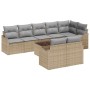 Conjunto de sofá de jardín 9 pcs Beige ratán sintético en Sofás de exterior | Comprar online en Foru.es