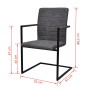 Sillas voladizas de comedor 4 unidades cuero sintético gris de vidaXL, Sillas de comedor - Ref: Foro24-272417, Precio: 360,45...