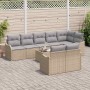 Conjunto de sofá de jardín 9 pcs Beige ratán sintético en Sofás de exterior | Comprar online en Foru.es