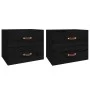 Mesitas de noche de pared 2 uds negro 50x36x40 cm de vidaXL, Taquillas y armarios de almacenamiento - Ref: Foro24-820985, Pre...